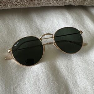 Ray-Ban Gold Frame Sunglasses with Dark Lenses